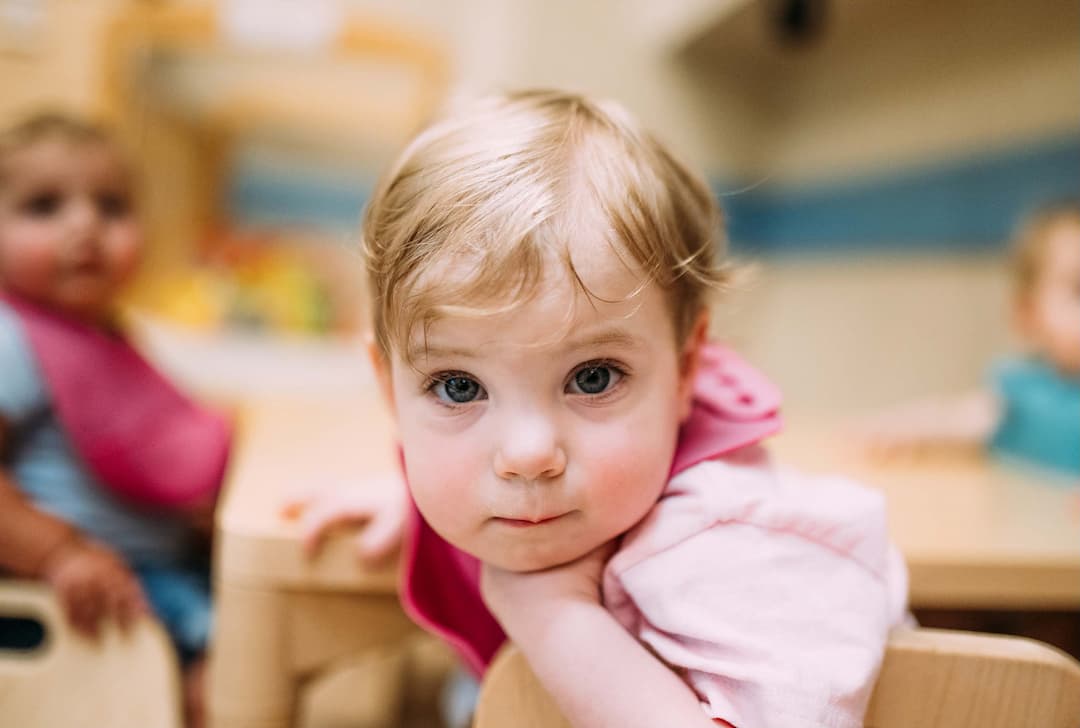 child in daycare classroom