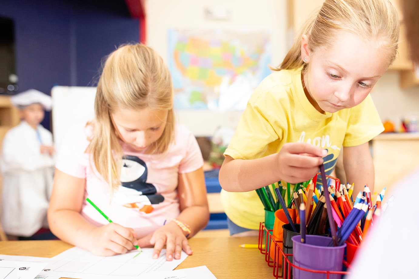 two students doing homework