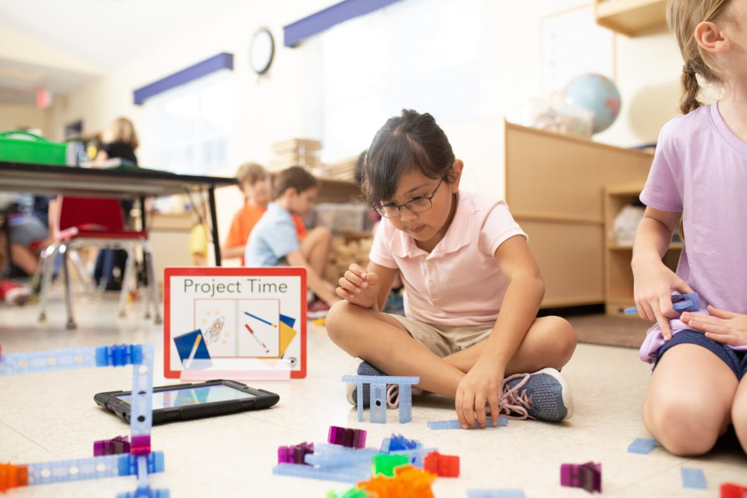 child engaging in a summer project