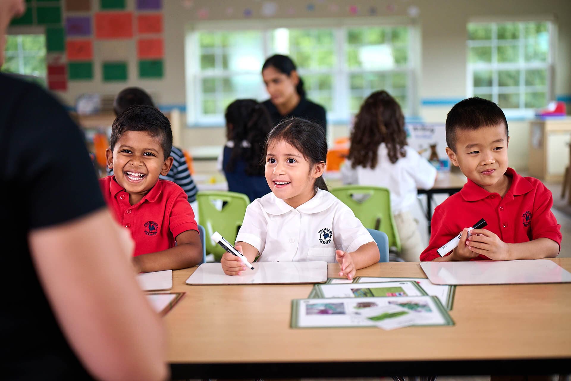 primrose pre-k students learning letters