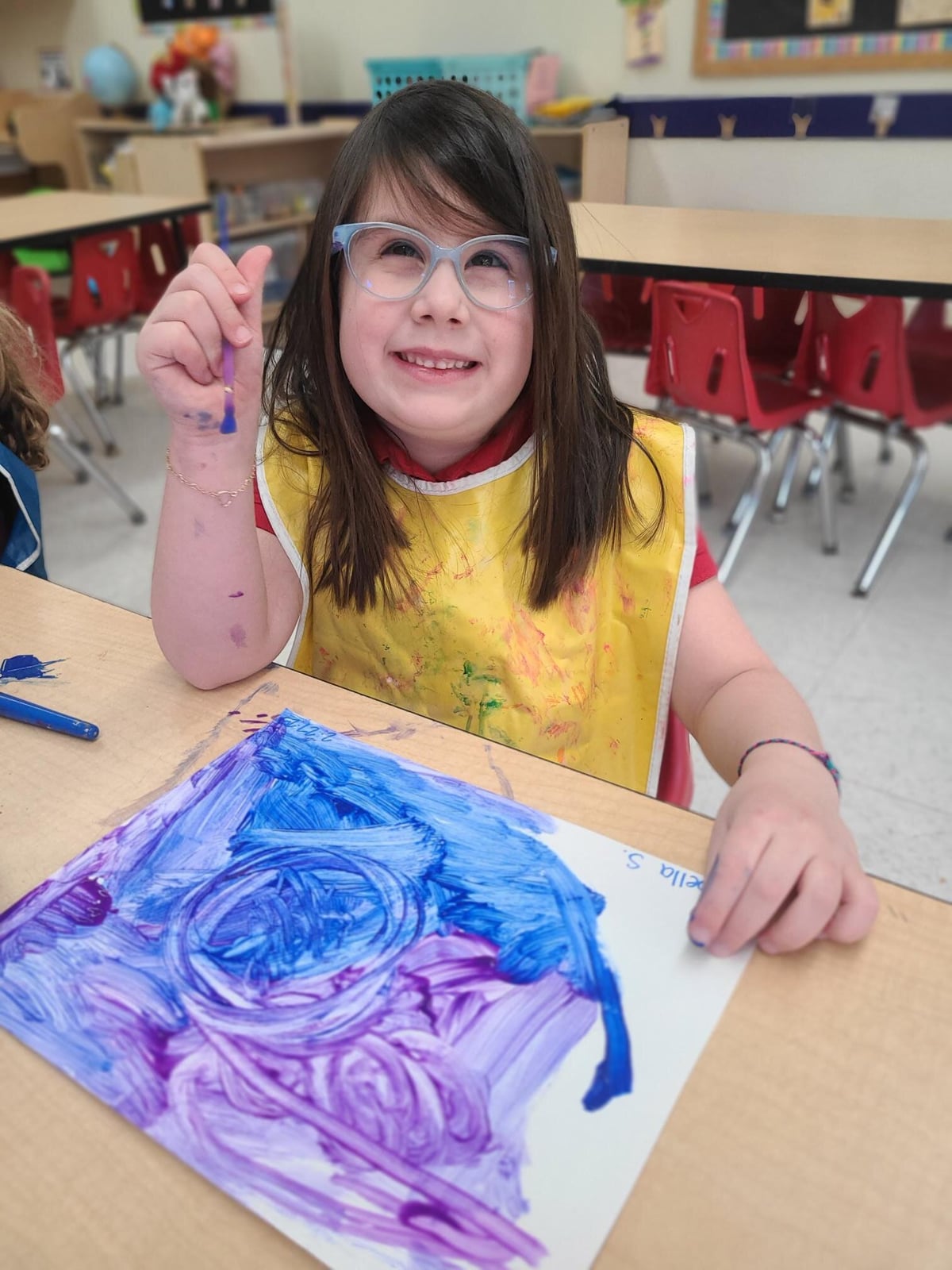 Painting with choppy brushstrokes