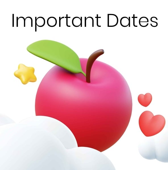 🍎Important Dates - School Closures