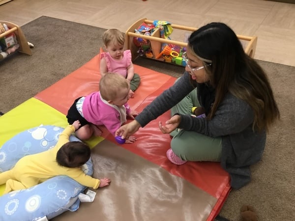 Primrose School of Cottage Grove Harmony and Hearts Music Time in Infants Classroom