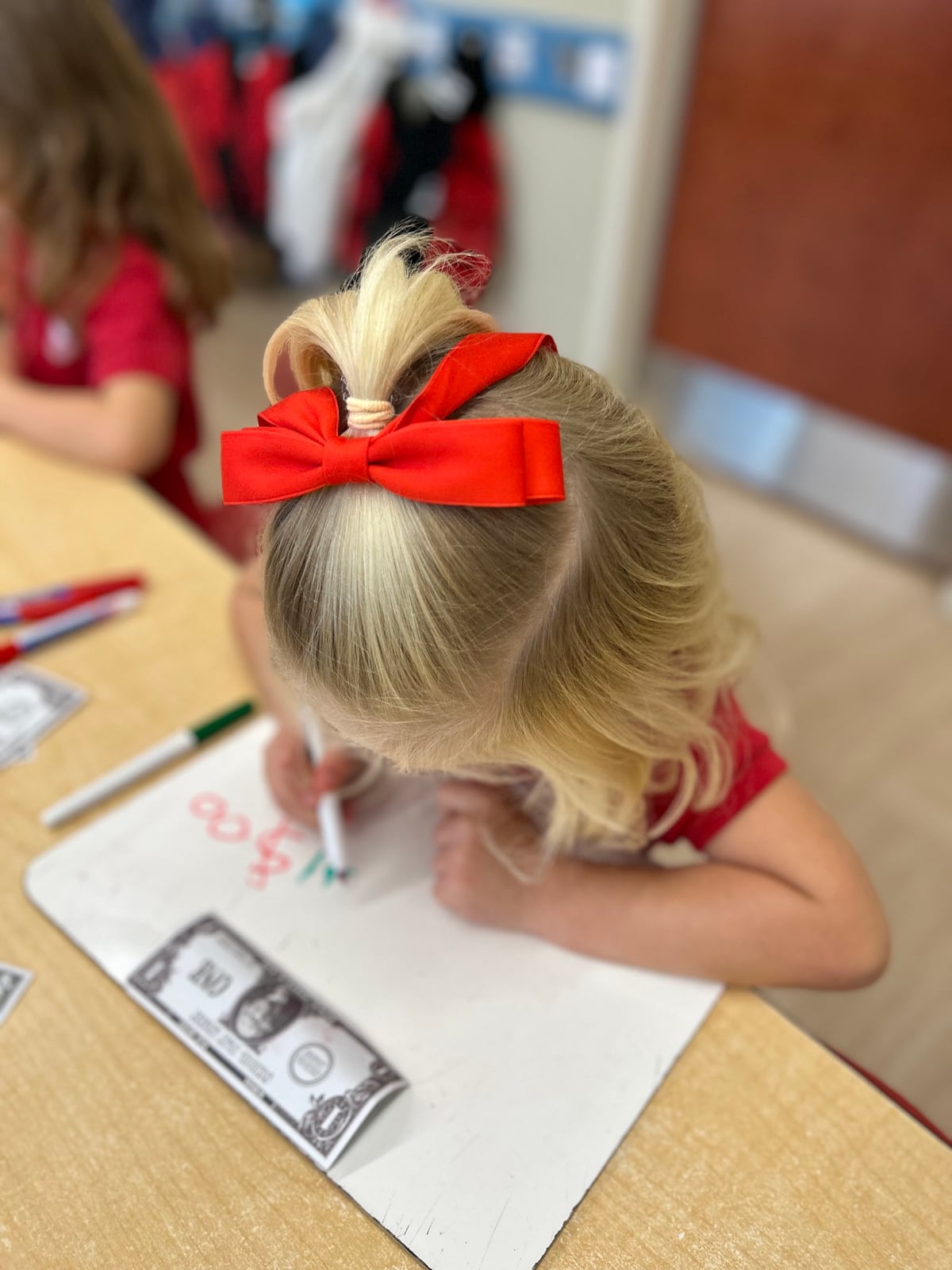 Student playing at centers
