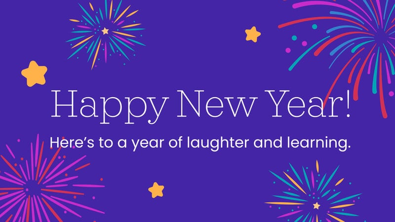 Happy New Year with fireworks