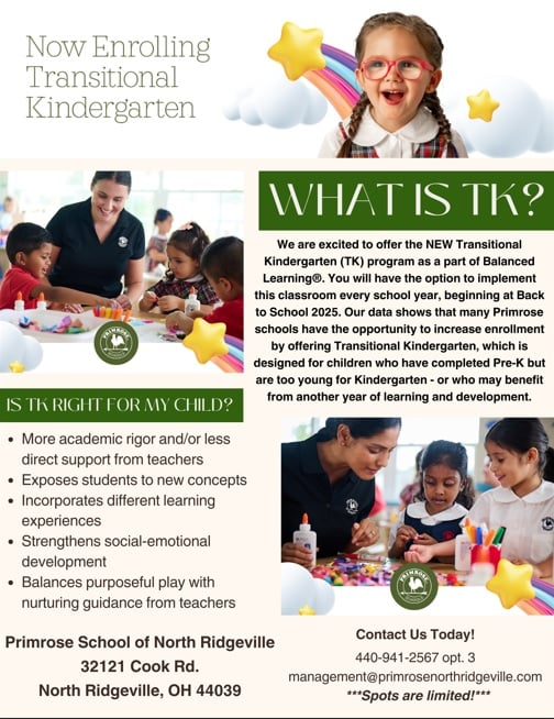 NOW ENROLLING- Transitional Kindergarten