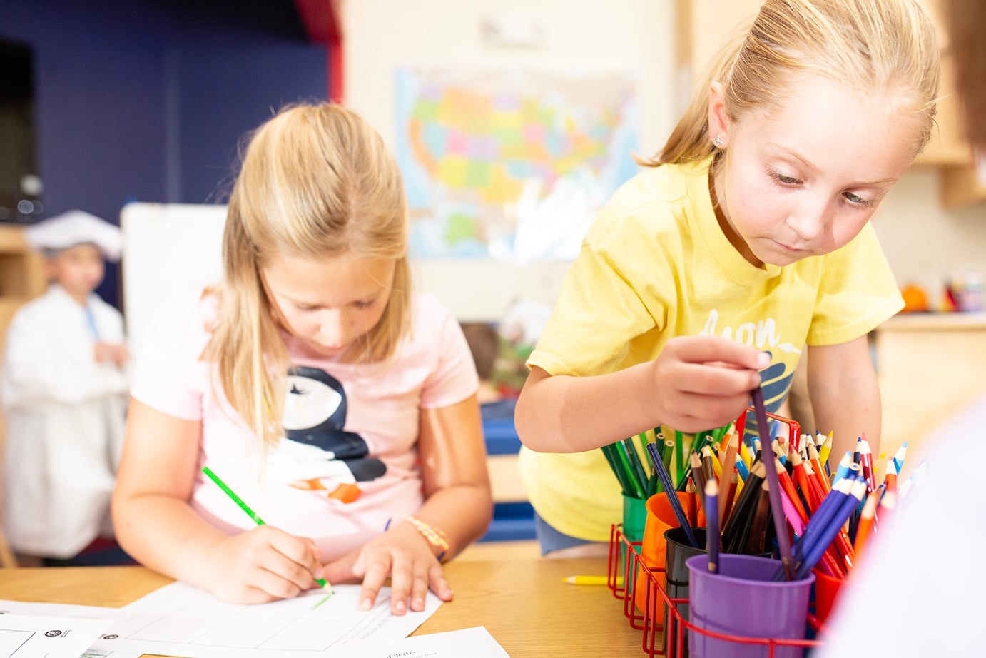 two students doing homework