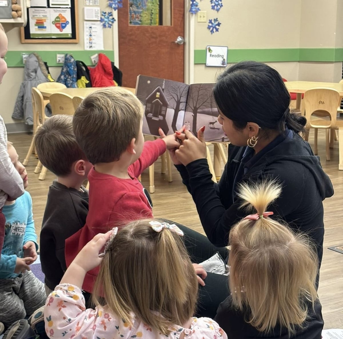 Teacher reading to students