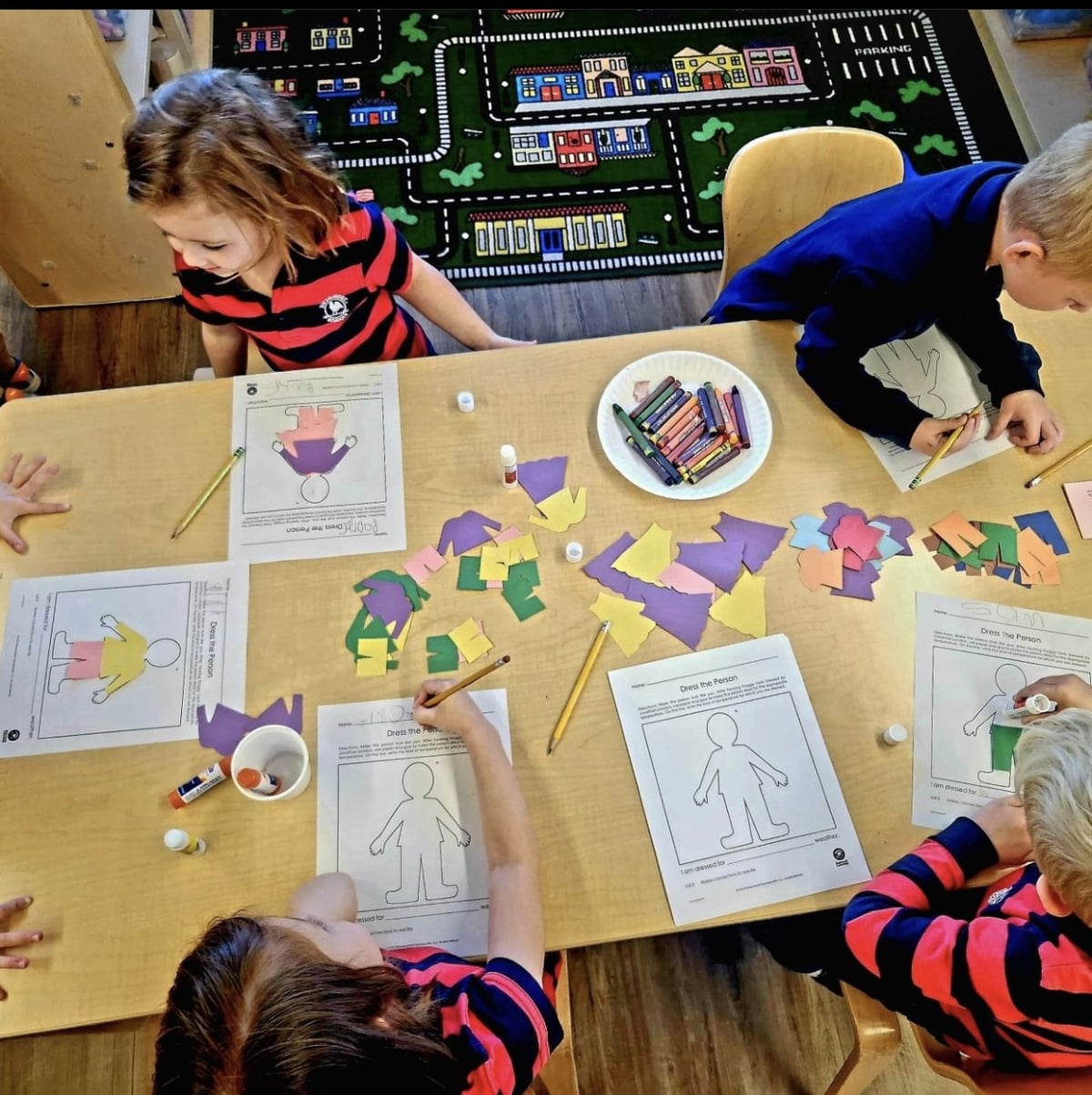 Students engaging in classroom activity
