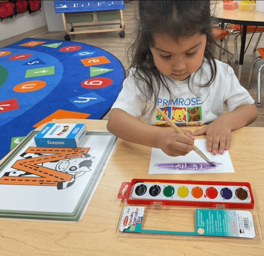 Young girl painting
