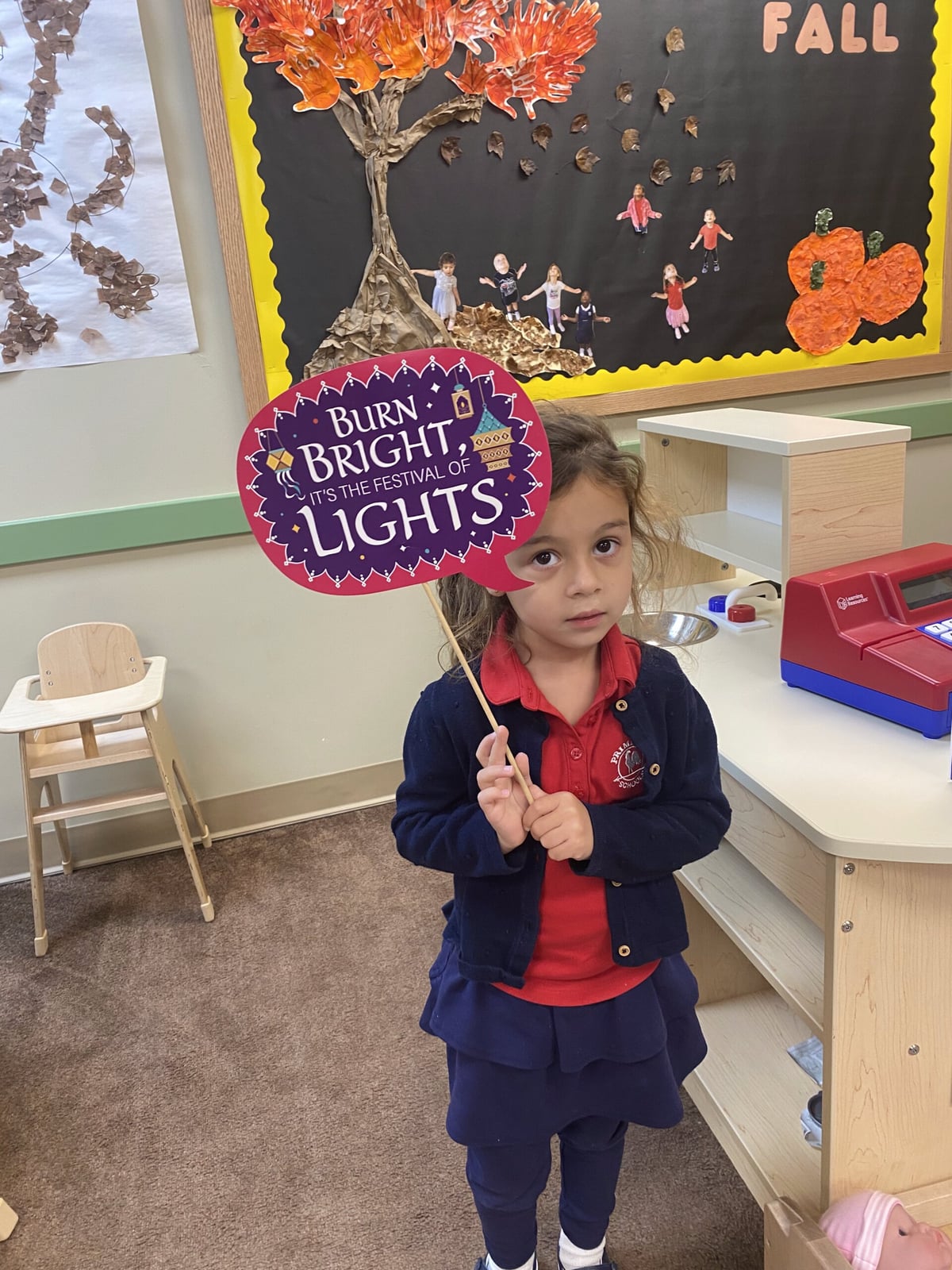 Children at Primrose School of Fairfax celebrating Diwali with colorful decorations, traditional crafts, and bright smiles during the Festival of Lights.