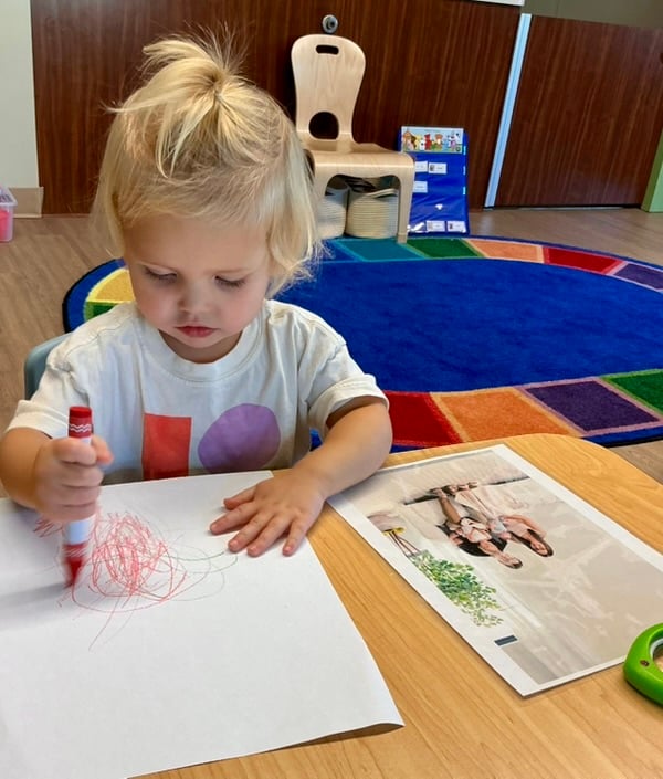 Tiny artists at work! Every crayon stroke is a step in learning and discovery at Primrose.