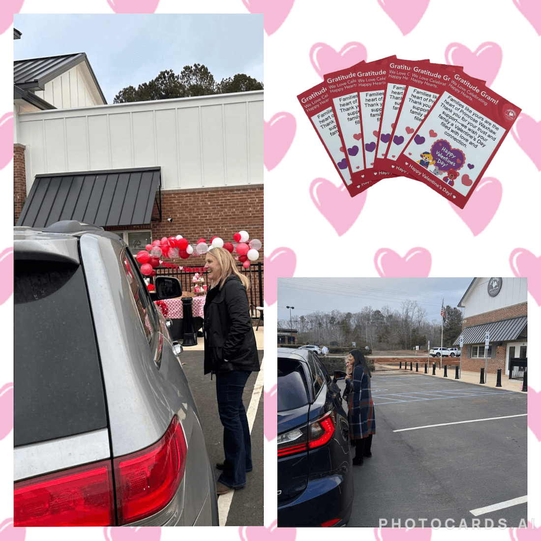 Primrose Waxhaw Leadership at the Valentines Drive thru event
