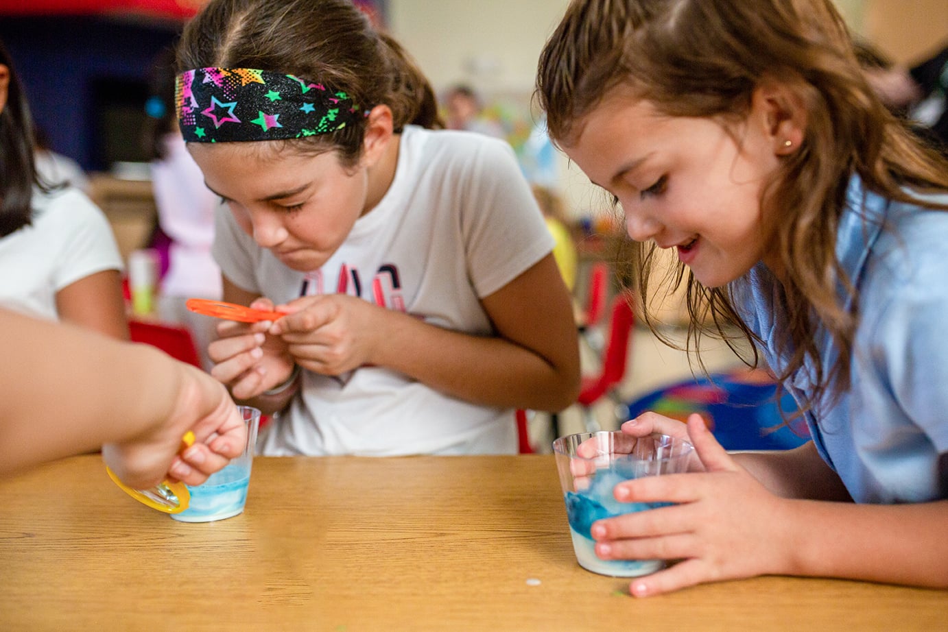 young children doing a science experiment
