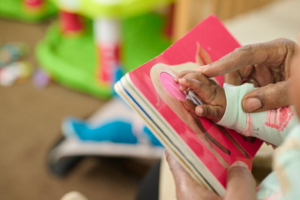 baby learning with touch and feel book