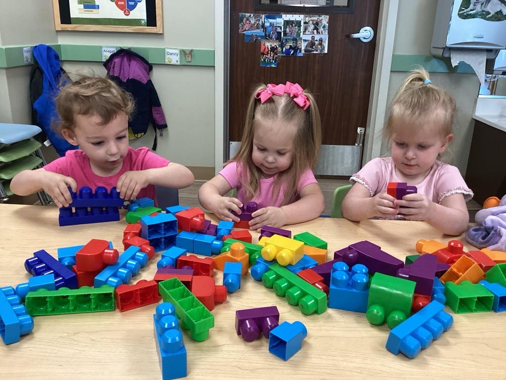 child using blocks