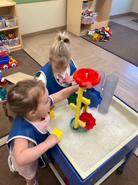 Sensory fun was in full swing in our Toddler Classroom today! 🌈✨