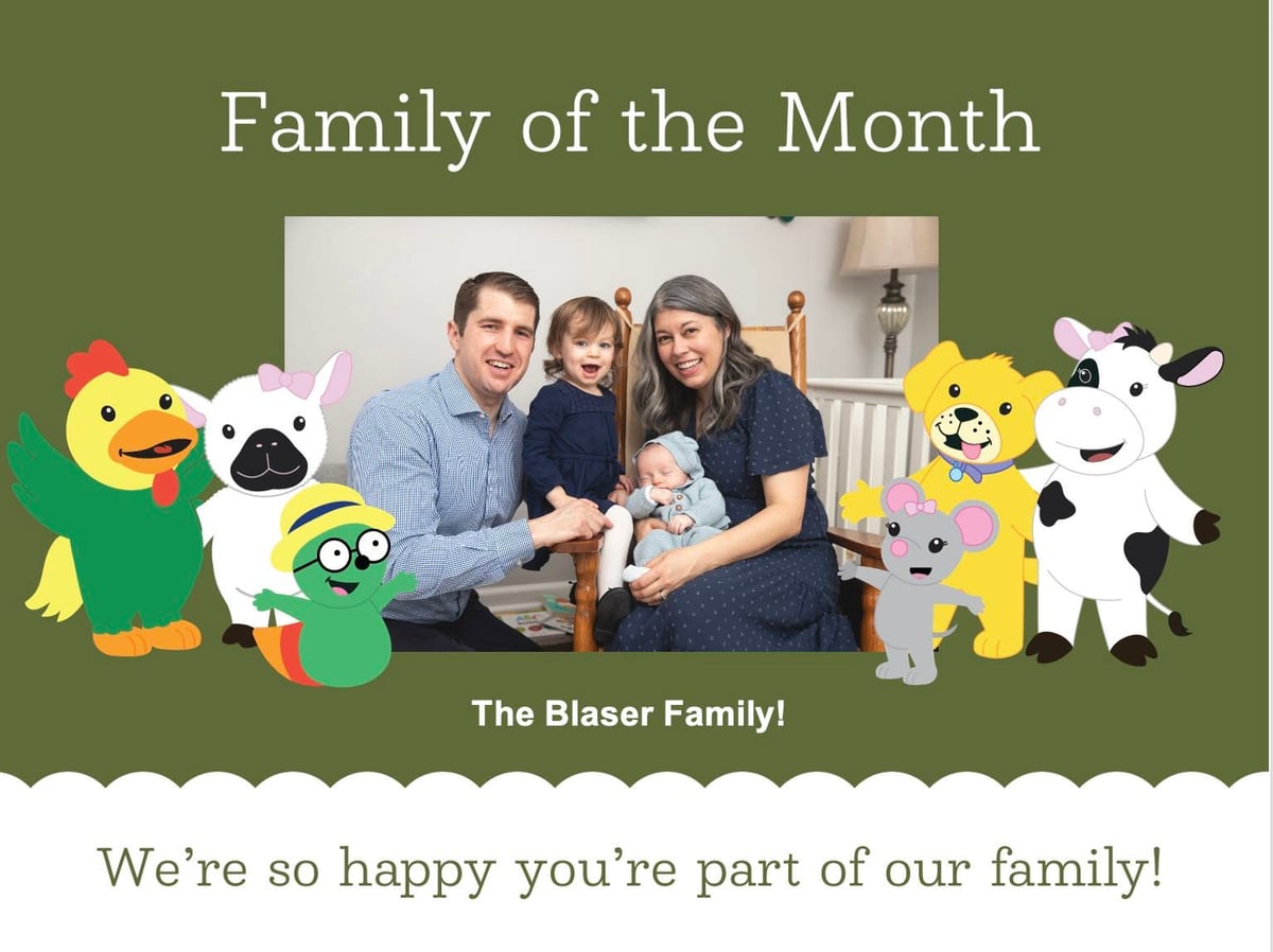 Family of the Month at Primrose School featuring the Blaser Family