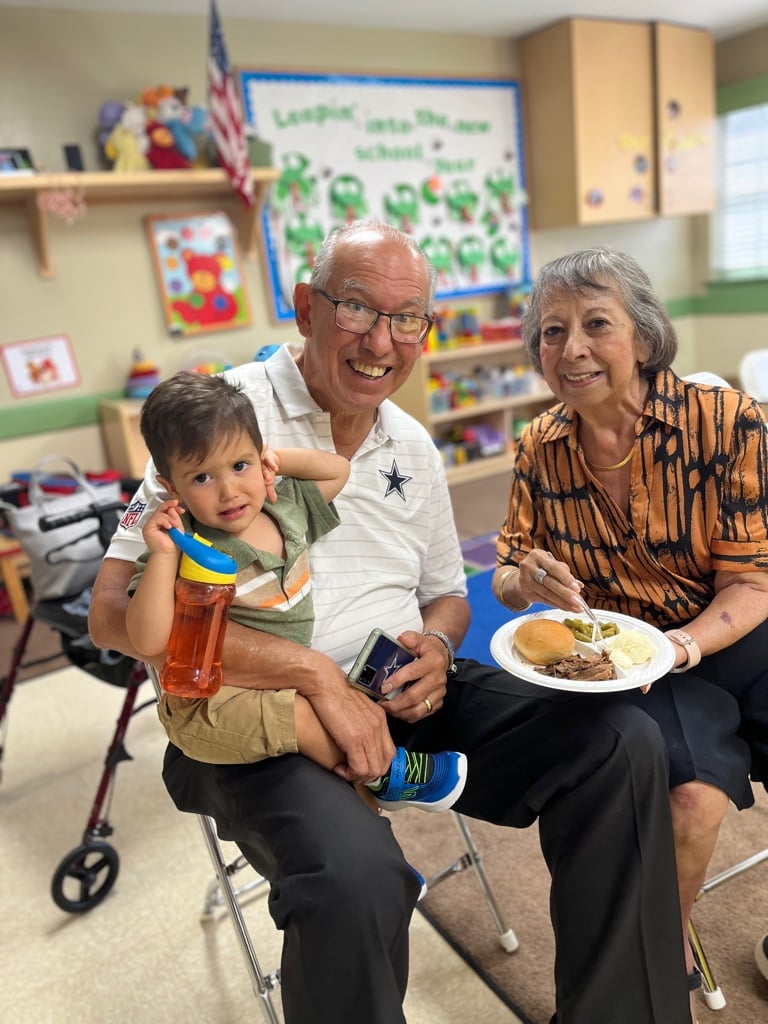 grandparents lunch toddler