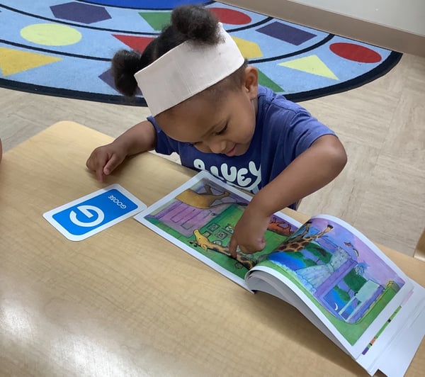 Children practicing early reading skills at North Fort Worth preschool