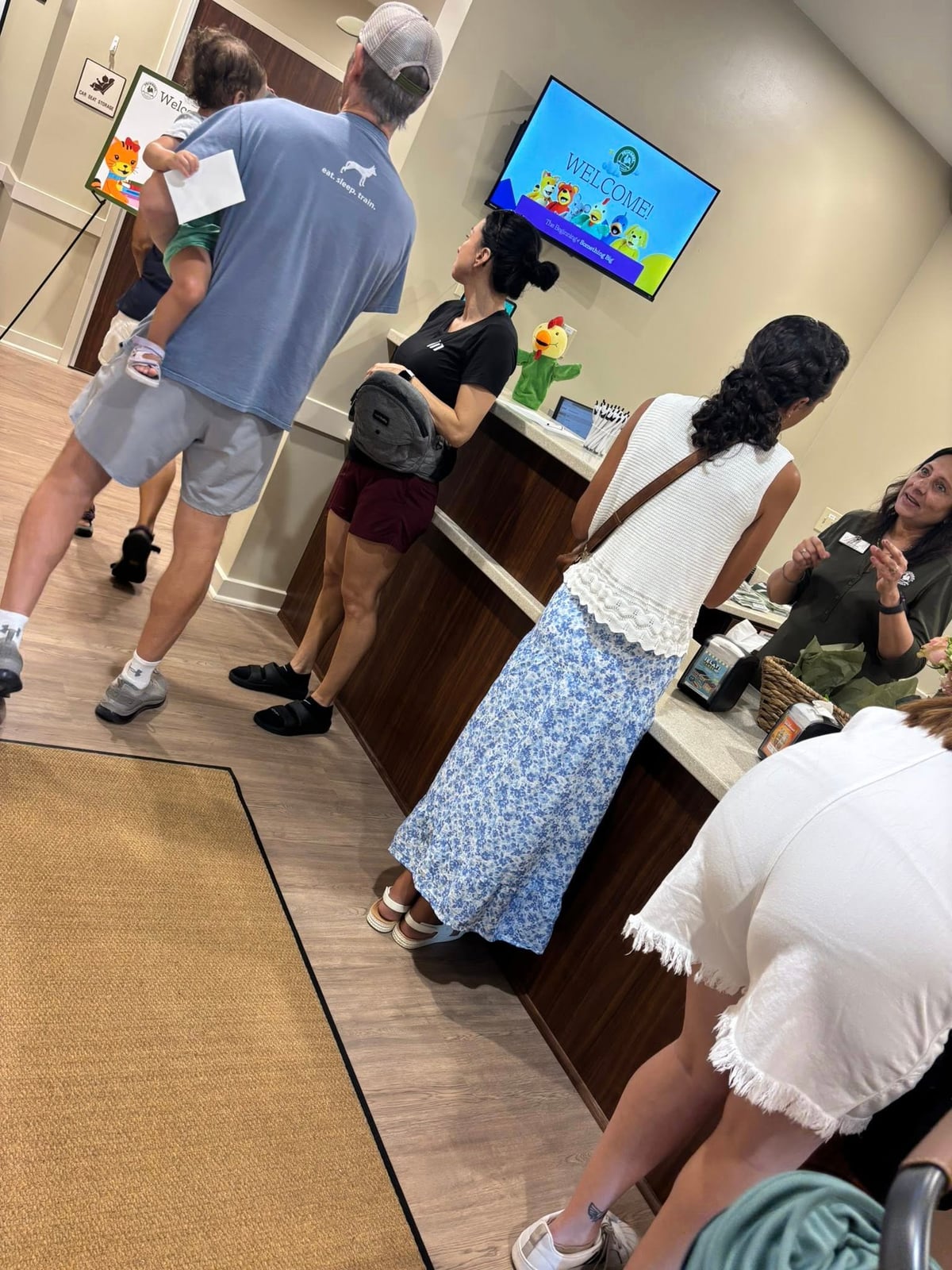 parents at front desk