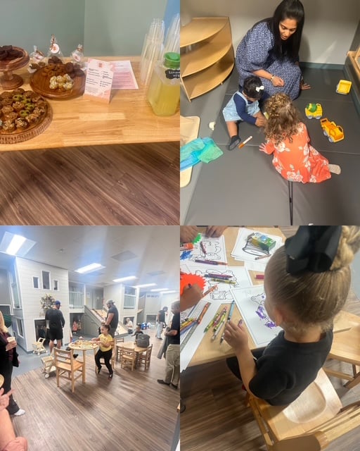 children playing and doing art