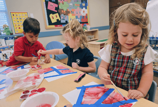Pre-K students painting and making music